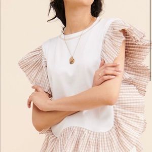 English Factory Gingham Ruffle Top